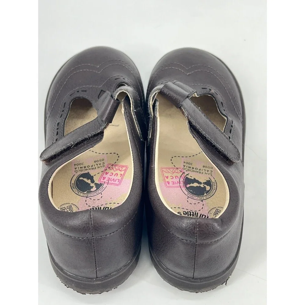 Livie & Luca AMICA T-Strap Mary Jane Brown Size 1Y EcoBreathe